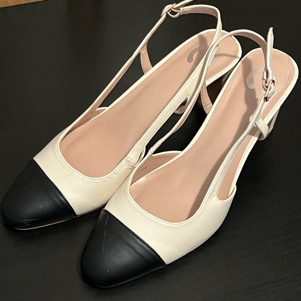 Journee Collection Womens Reignn Sling Back Mid Block Heel Almond Toe Pumps - Picture 11 of 16